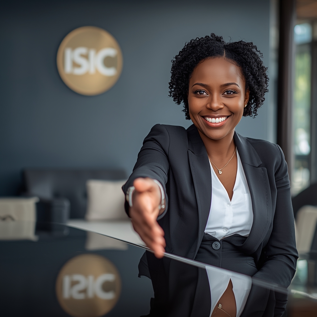 lucid origin smiling nigerian professional woman with dark bro 1